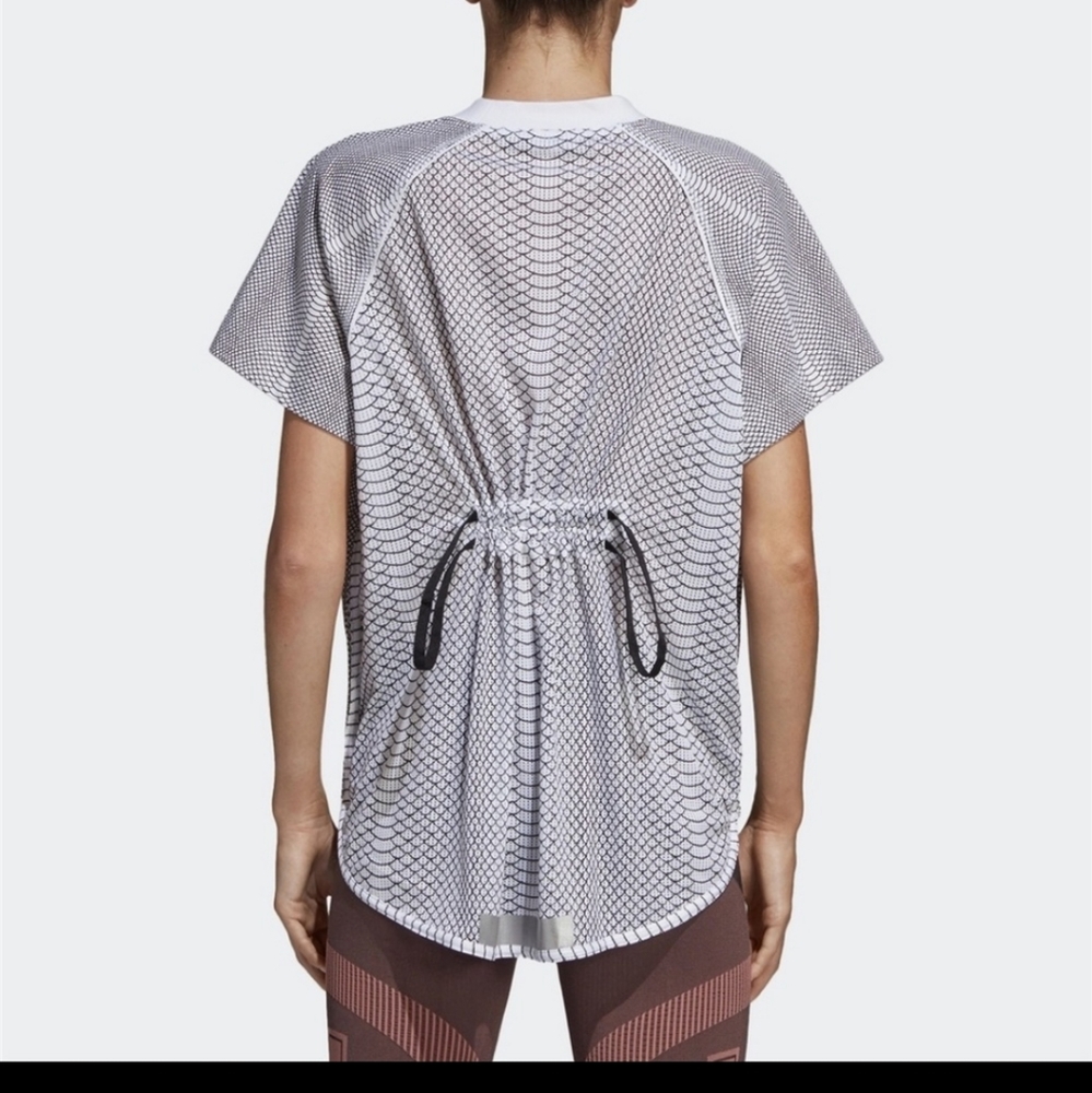 STELLA MCARTNEY/ADIDAS: SNAKE PRINT White SHIRT W/ Pull Tabs,& Reflective Strip
